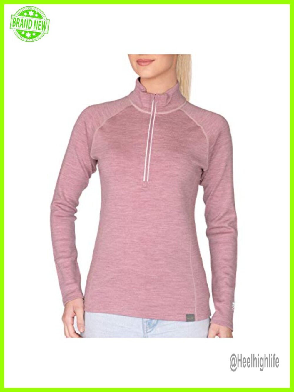 Merino Wool Half Zip Base Layer Top 400g Heavyweight Pullover
